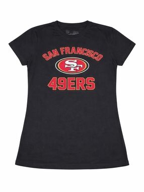 NFL Black Team Apparel Graphic Tee with White Neck Print